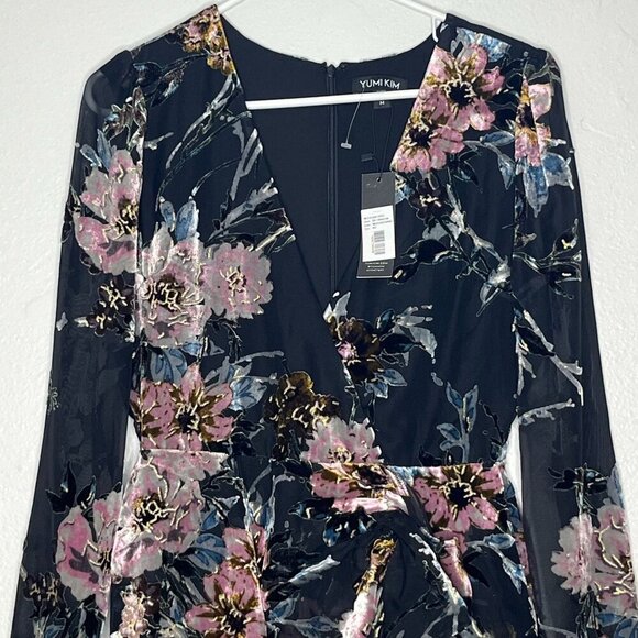 Yumi Kim Wild Bloom Floral Faux Wrap Mini Dress Timeless Velvet‎ Burnout Med NWT - Picture 5 of 14